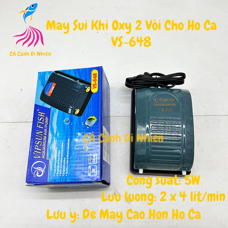 OXY VIPSUN VS-648 5W 2 หัวฉีดออกซิเจน bubbler สําหรับเครื่องออกซิเจนตู้ปลา vs648