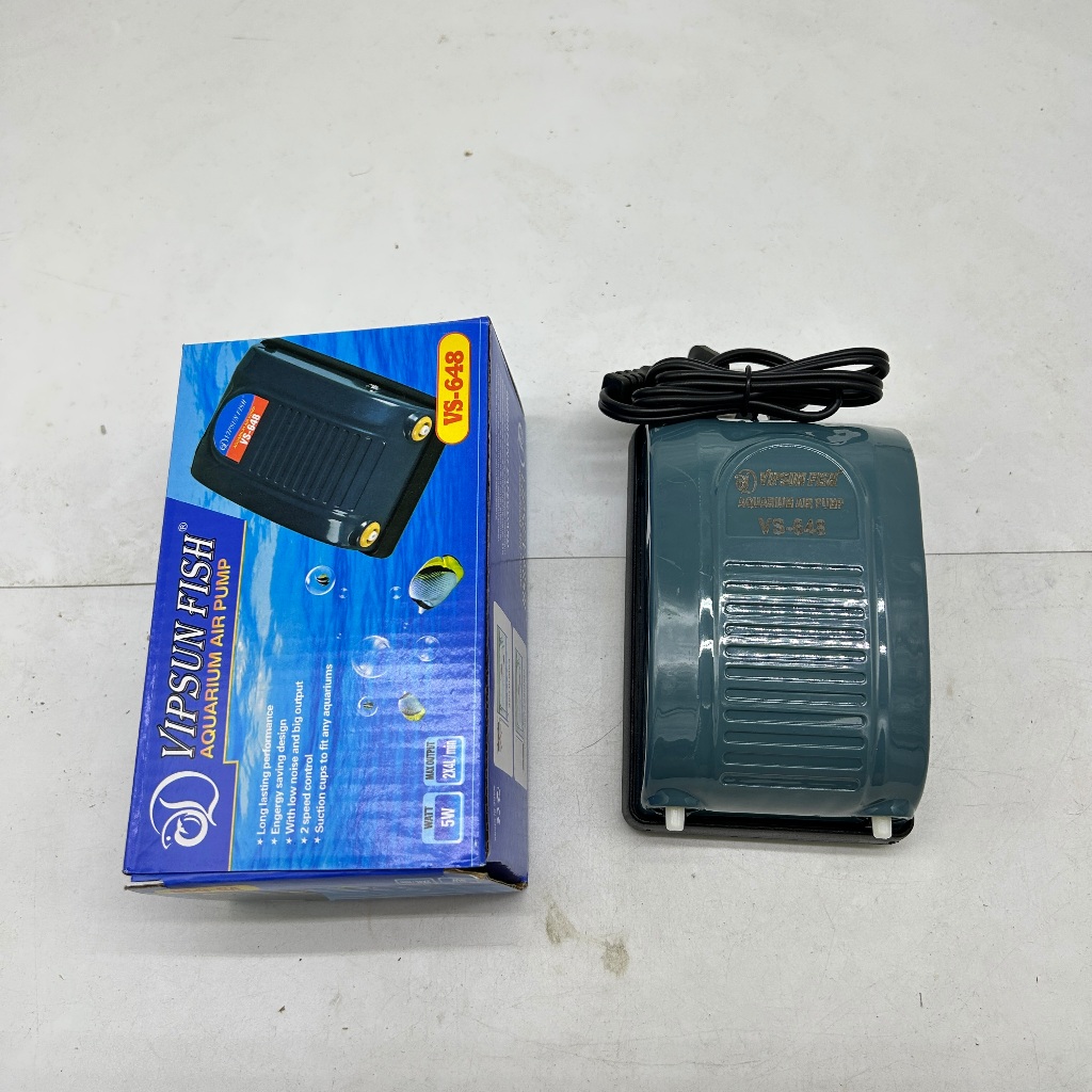 OXY VIPSUN VS648 5W เครื่องกําเนิดออกซิเจน 2 หัวฉีดสําหรับเครื่องเติมอากาศออกซิเจนในตู้ปลา vs-648