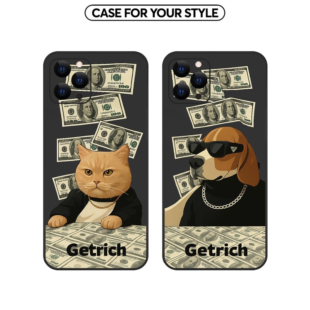 เคส IPhone 17 Pro Max/11/14 Pro Max/15 Pro Max/16 Pro Max...Dollar Square Edge TPU