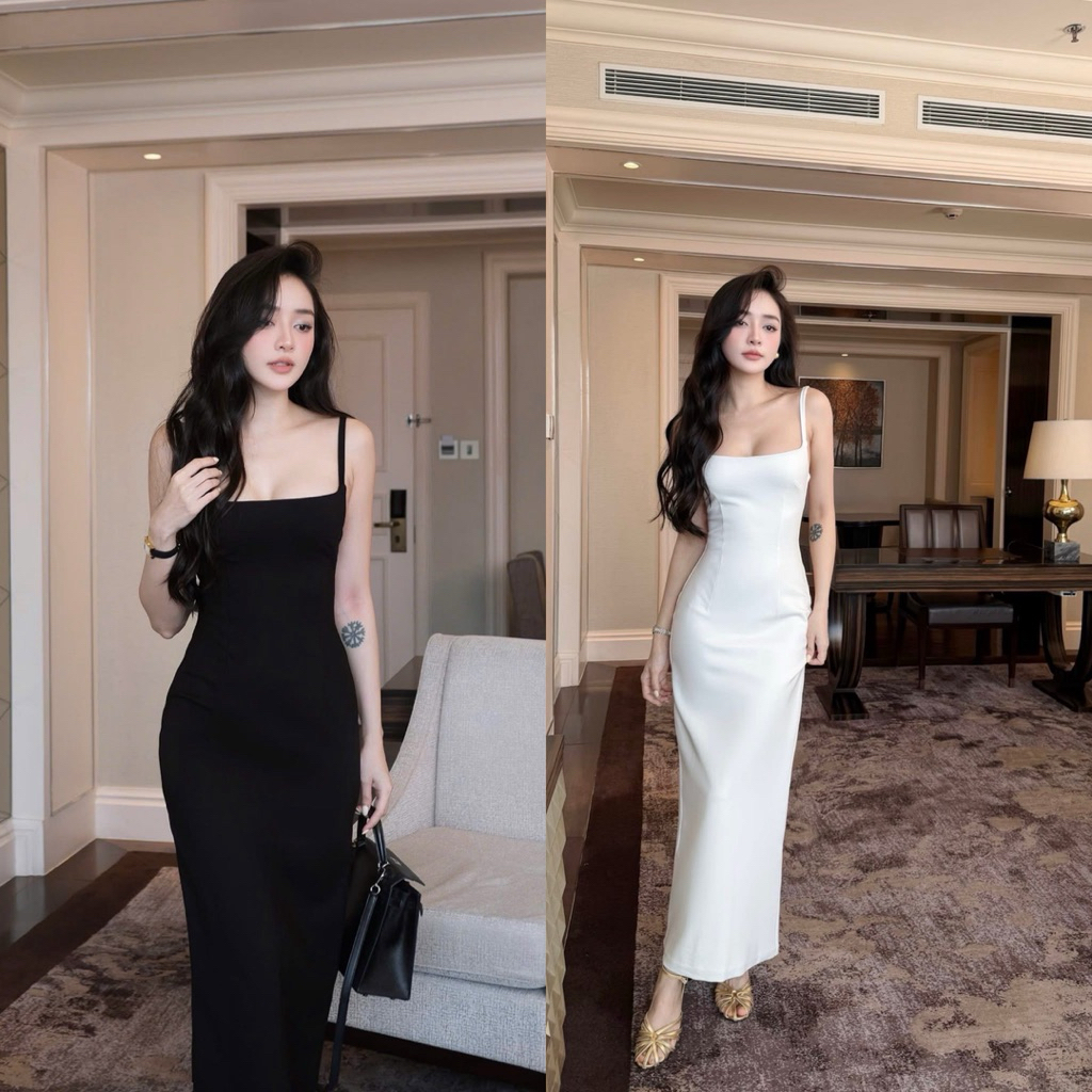 New collection-25 siu slay เดรสบอดี้คอน 2 สายผ่าหลัง-HKT2T-Store