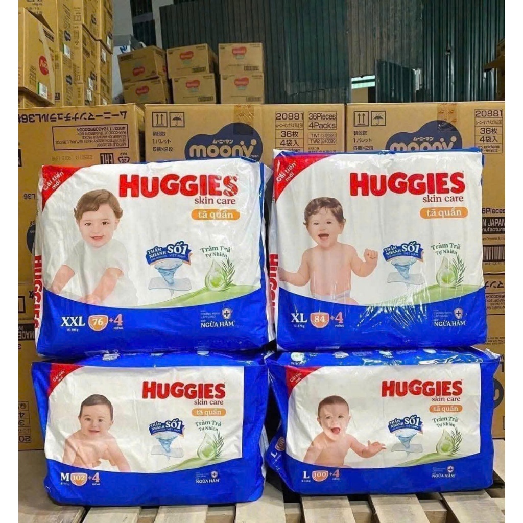 Huggies Skincare Mega Jumbo กางเกงผ้าอ้อม M102+4/L100+4/XL84+4/XXL76+4