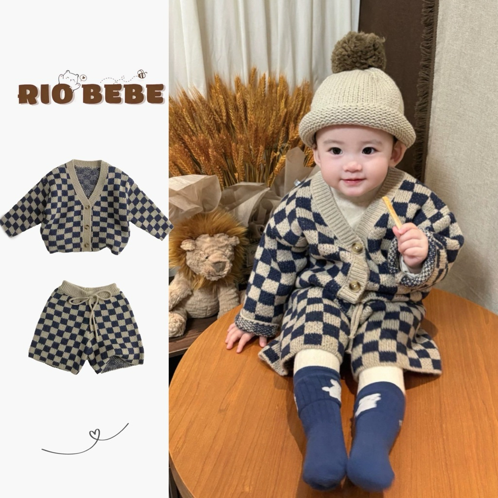 [QCCC/MQ] CARO Set ชุดขนสัตว์ลายตารางหมากรุก มีเสื้อ CDG + กางเกง สไตล์ผ้าวูลเนื้อนุ่ม อบอุ่น สําหรั