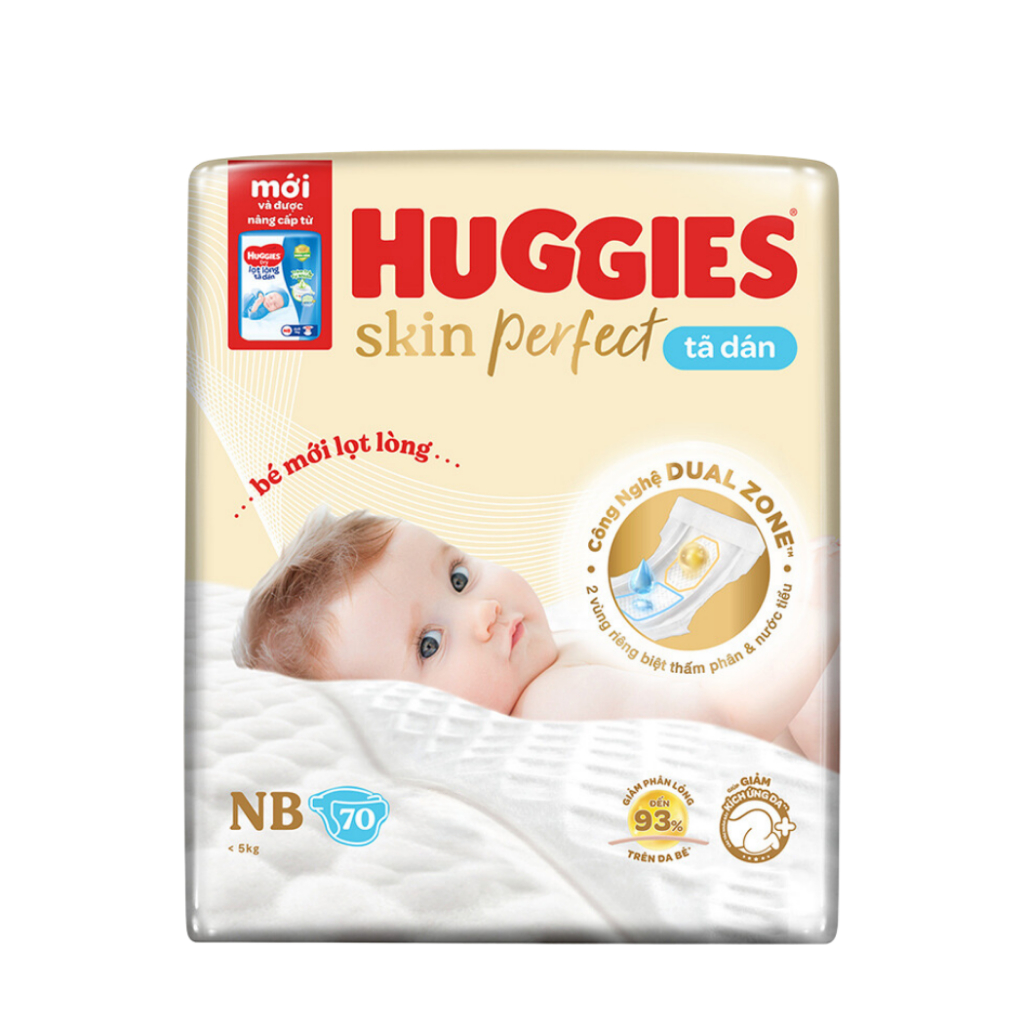 ผ้าอ้อมเด็กทารกแรกเกิด Huggies Skin perfect NB70+4