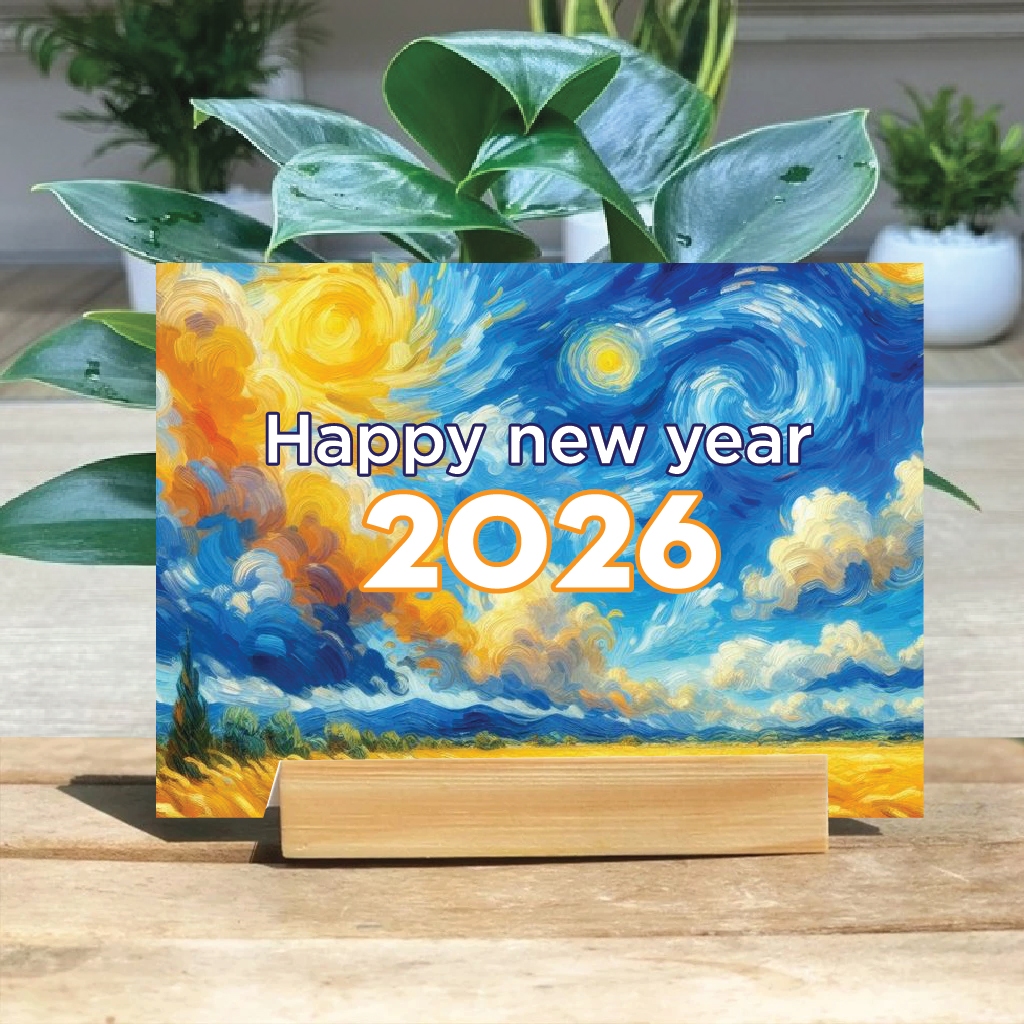 CALENDAR 2026 Calendar โต๊ะทํางานไม้ 7 แผ่น พิมพ์ลาย 2 ด้าน พร้อม Vintage Cute พร้อม SOUND CALENDAR