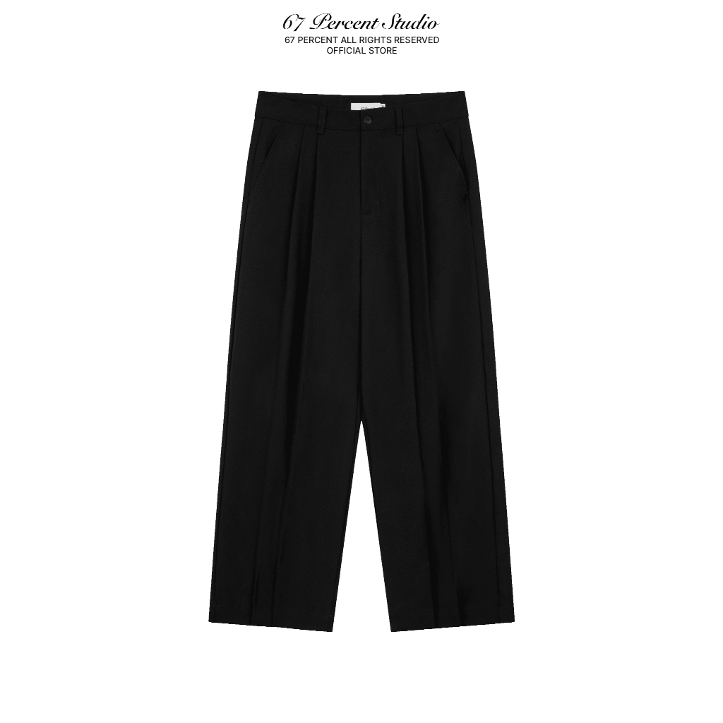 TROUSERS จีบตรงขาพร้อมกระเป๋าแนวทแยง 67PERCENT/ 67% - OTIS TROUSERS