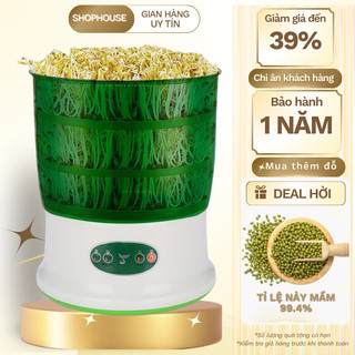 Máy làm giá đỗ tại nhà 3 tầng tự động dvn_shophouse - Thuận tiện Trồng giá đỗ rau mầm  - 3 Chế độ Xuân - Thu - Hè