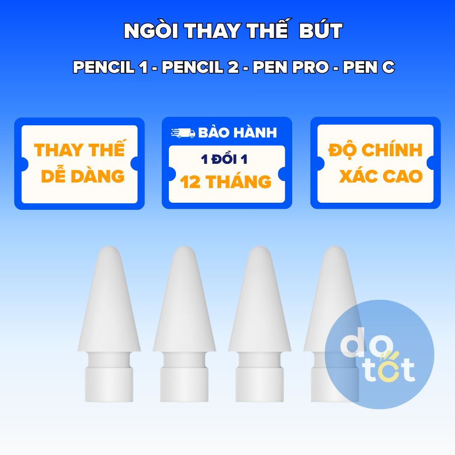 ปลายปากกาทดแทนสําหรับ Apple Pencil 1, Pencil 2, Pen C, Pen Pro