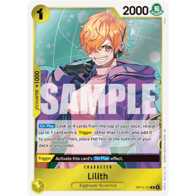 [การ์ดวันพีซ] OP13-113 | ร | CHARACTER Lilith