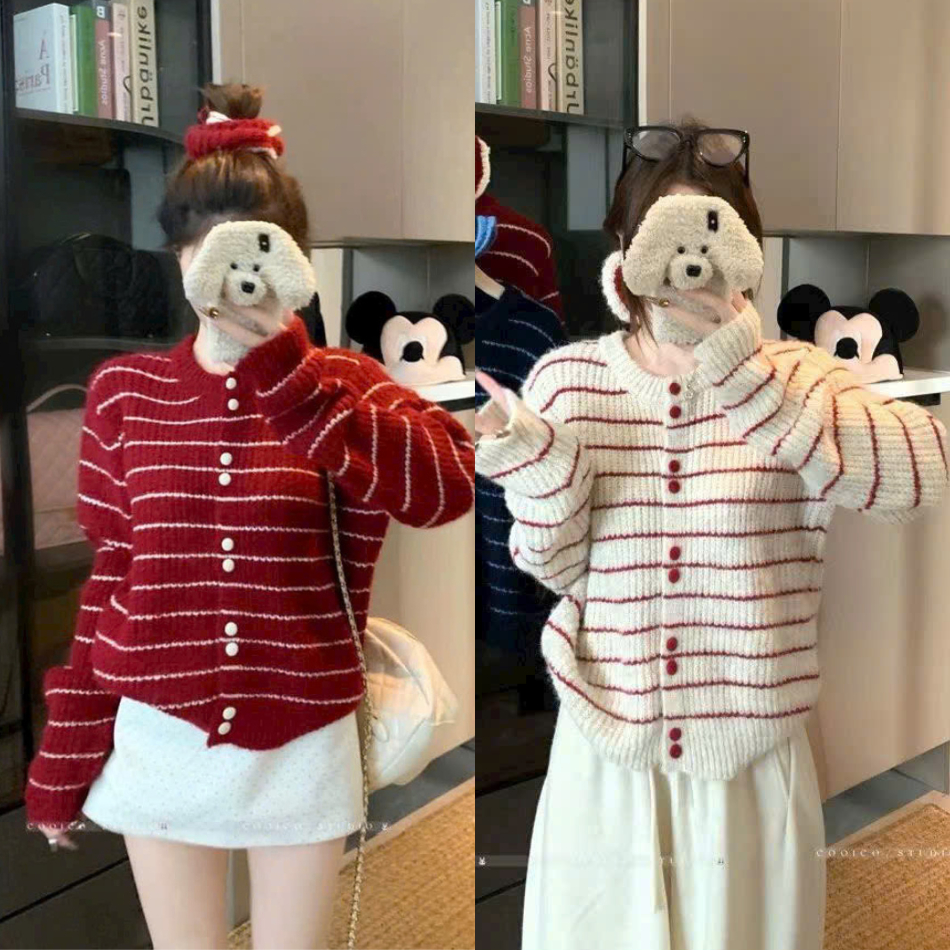 Et 2 เสื้อคลุมไหมพรมคาร์ดิแกนพร้อม Srunchie 168Fashion Akhoaclencrg1402_P6k1