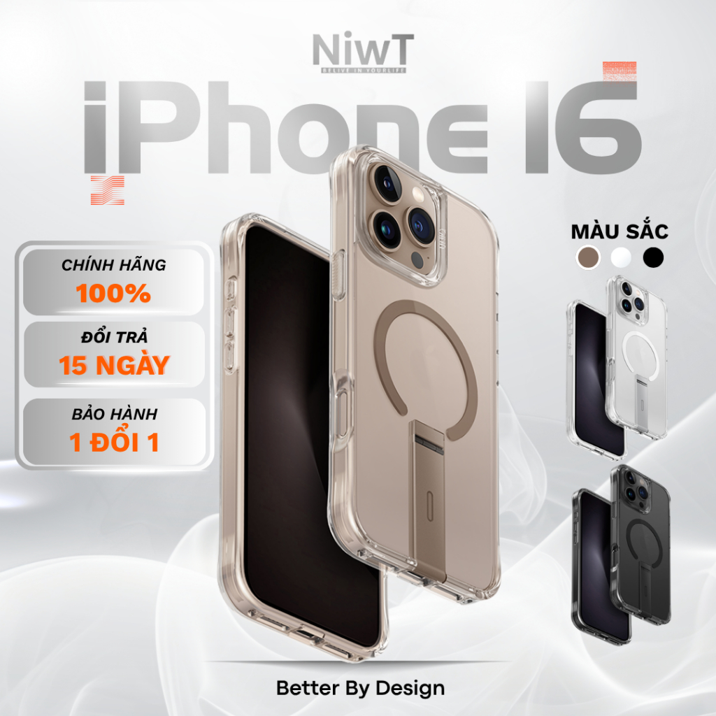 UNIQ ELEVA เคสสําหรับ IPHONE 16 Pro Max/ 16 Pro พร้อมขาตั้งอะลูมิเนียมแบบบูรณาการและรองรับการชาร์จไร