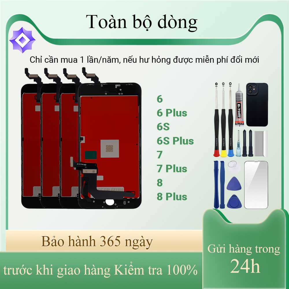 ส่วนประกอบหน้าจอ LCD สําหรับ iPhone 6/6 Plus/6S/6S Plus/7/7 Plus/8/8 Plus สัมผัสที่ราบรื่นและสังกะสี