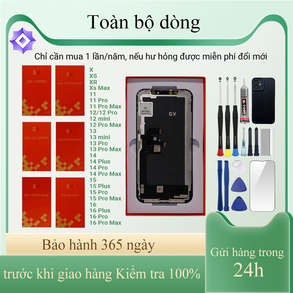 หน้าจอ GX ของแท้เข้ากันได้กับ IP X/XS/XR/XSMAX/11/12/13/14/15/16/MINI/Pro/Plus/Pro Max