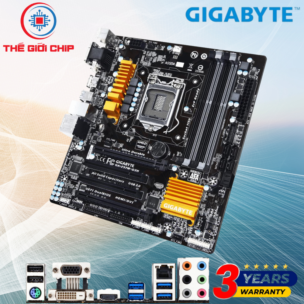 เมนบอร์ด (บอร์ดหลัก) GIGABYTE GA Z97M-D3H ฉันเหมือนใหม่ Box 36 เดือนโดยซัพพลายเออร์