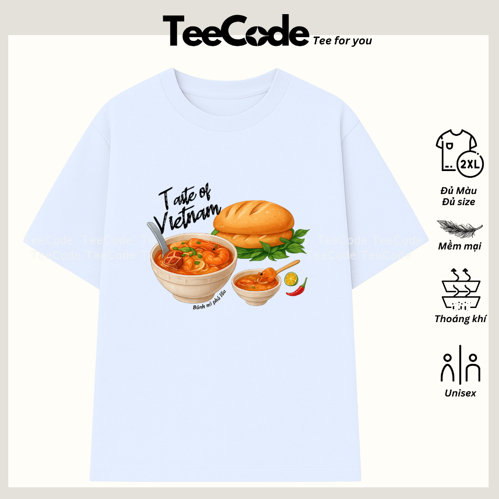 เสื้อยืดเวียดนามอาหารอาหาร Cuisine Bread Breaker Taste of Vietnam Loose Form Men Women Local Brand T