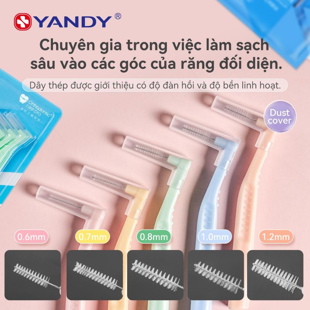 YANDY แปรงซอกฟันรูปตัว L จัดฟัน ทําความสะอาดซอกฟันอย่างล้ําลึก - รับประกันของแท้ปลอม 1 สําหรับ 10