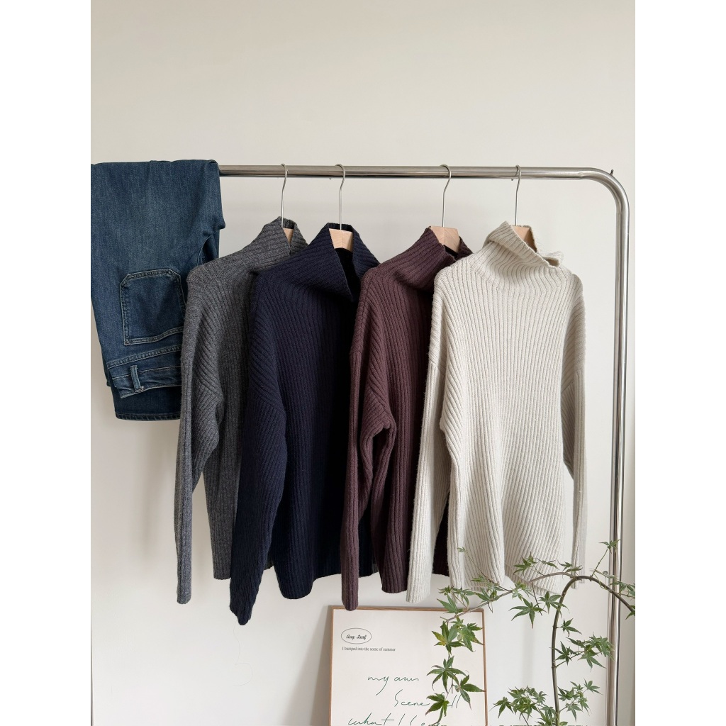 CHALIN เสื้อสเวตเตอร์คอเต่าจั๊มเชื่อม A-5638