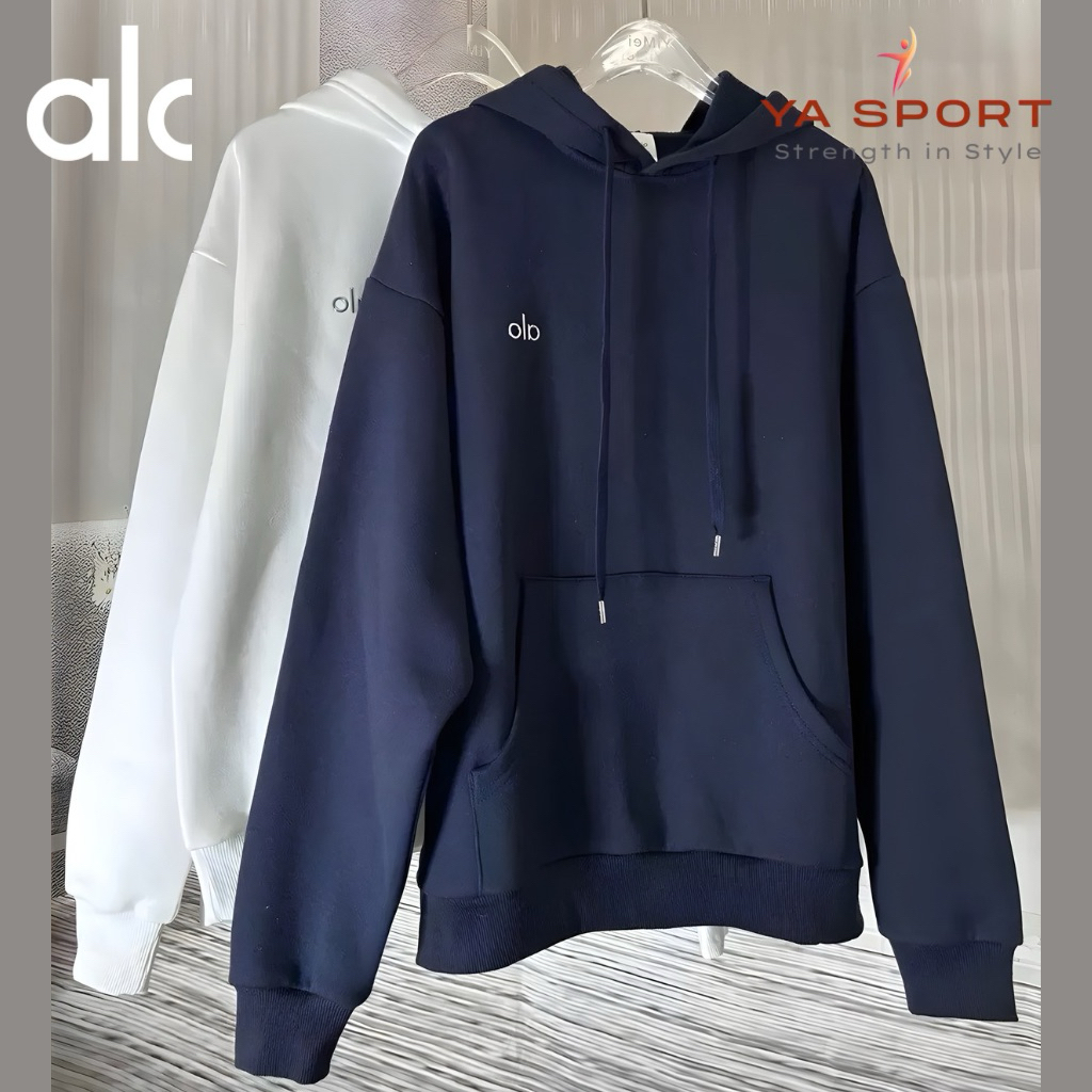 REAL PHOTOS เสื้อกันหนาวมีฮู้ด AL0 Jisoo Blackpink American Made YS195W, Unisex, โลโก้ AL0 - สไตล์กี