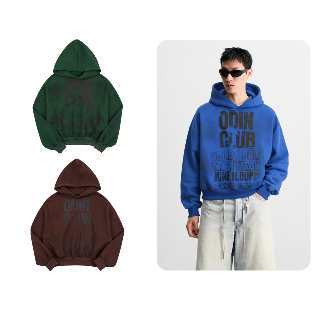 Neutral ODIN CLUB เสื้อฮู้ด เสื้อแขนยาวผ้าสําลีเนื้อนุ่ม ทรงกล่องให้แบนขึ้นหุ่น