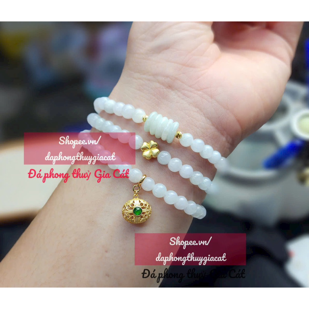 Bachเงินc Jadite A Mix Charm + เฮเซลนัท ขนาด 5.5mm Svip
