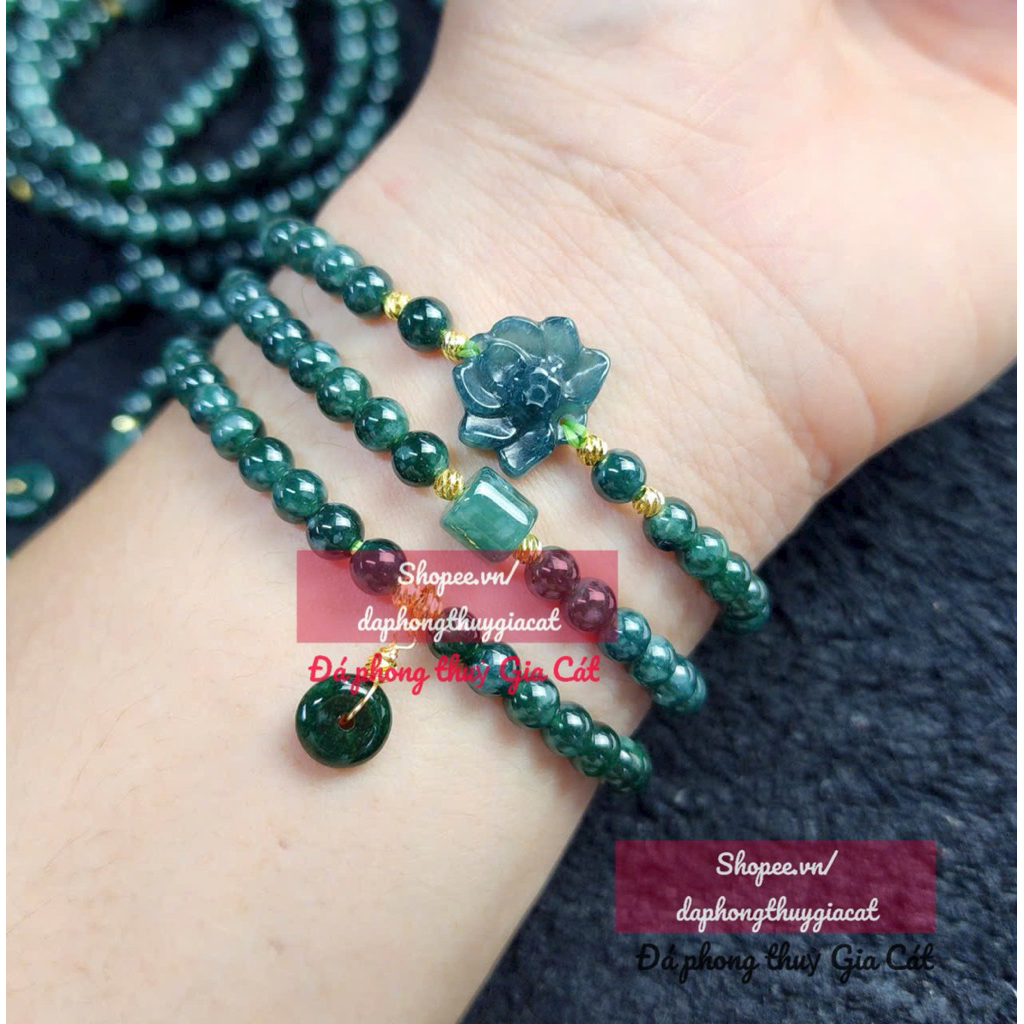 ลํางอค แจดไนท์ A Mix Lotus Necklace ขนาด 5.5mm Svip