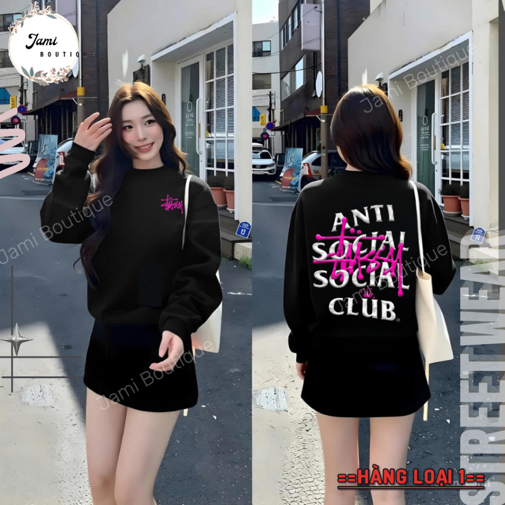 [Hot Trend] Stuss.y เสื้อฮู้ดสีชมพู / เสื้อกันหนาว ทรงหลวม ขนแกะขาปู / ผ้าฝ้ายสักหลาด 360 แกรม ซักได