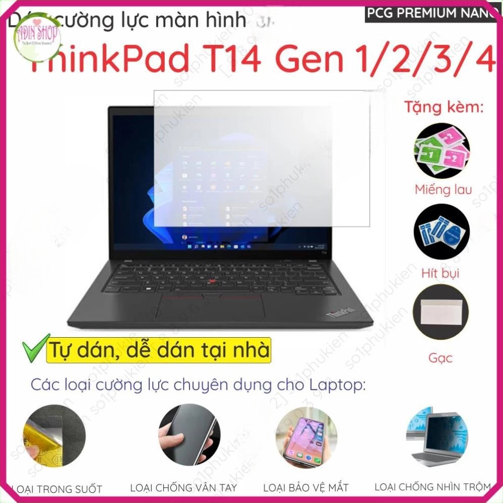 กระจกนิรภัยป้องกันหน้าจอสําหรับ Lenovo ThinkPad T14 Gen 1/2/3/4, T14s Gen 1, 2 E14 Gen 5, P14s T14s 