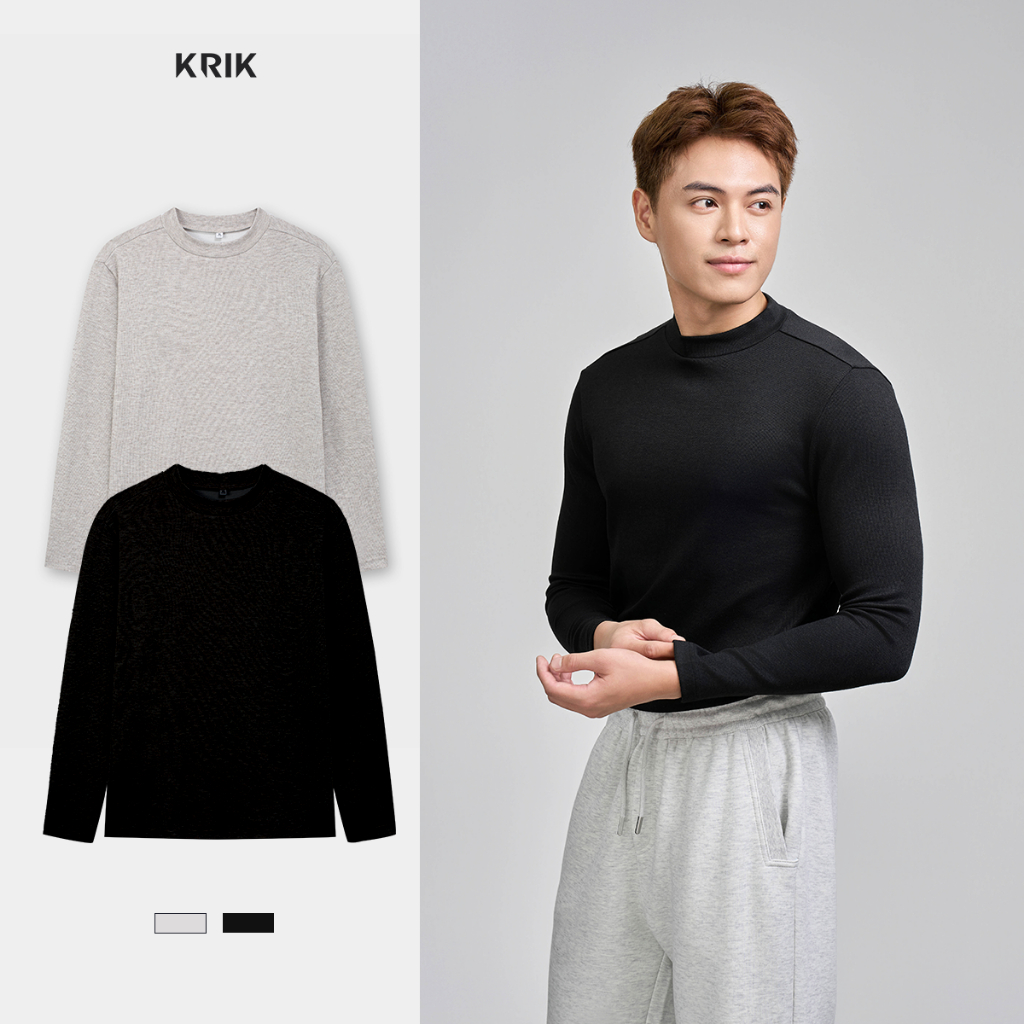 KRIK Form Fited Mens Thermal Sweatshirt Made of 3P Collar Blend to Keep Warm Well AN4168