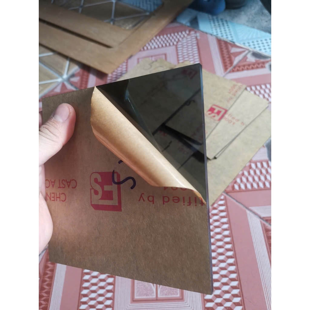 แผ่นไมก้าสีดําใส 5 มม.: 30x30, 30x40, 30x50, 30x60, 40x60, 60x60 ซม. สินค้าไต้หวัน ตัดเลเซอร์