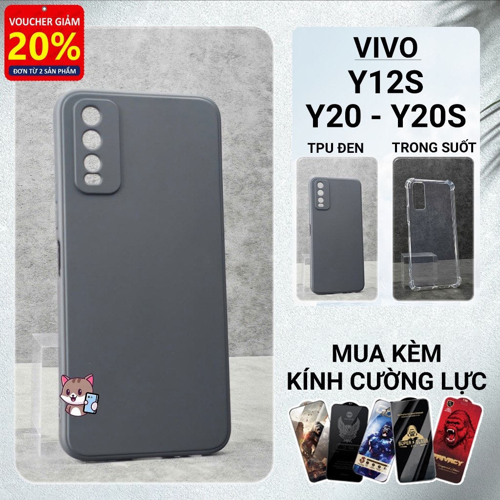 Vivo Y12s / Y20 / Y20S (V2026) Meocase เคส tpu สีดําเรียบ | เคสโทรศัพท์แบบยืดหยุ่น วิฟ ให้การป้องกัน