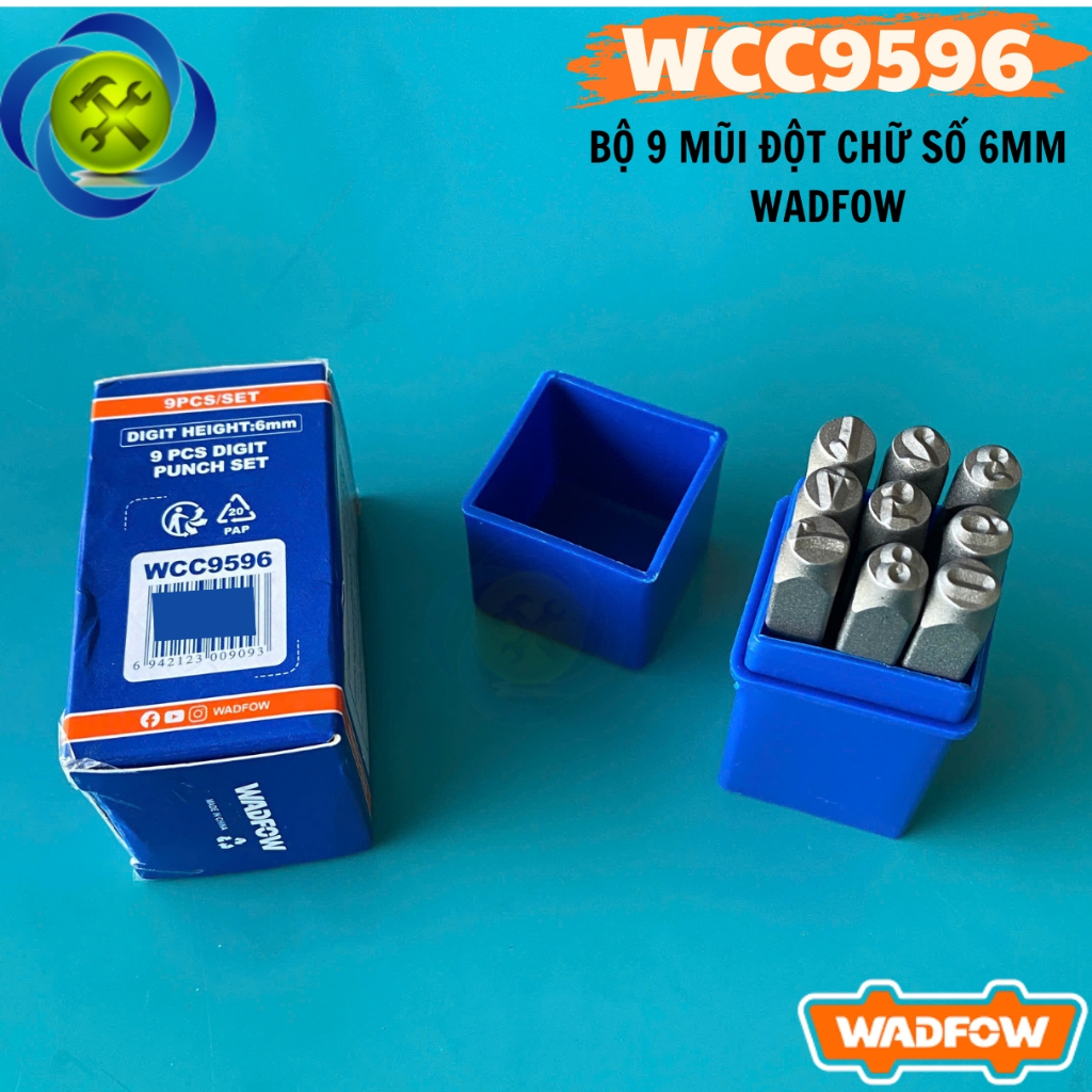 WADFOW WCC9596 ชุดตัวเลข แบบ 6 มม. มี 9 อะไหล่