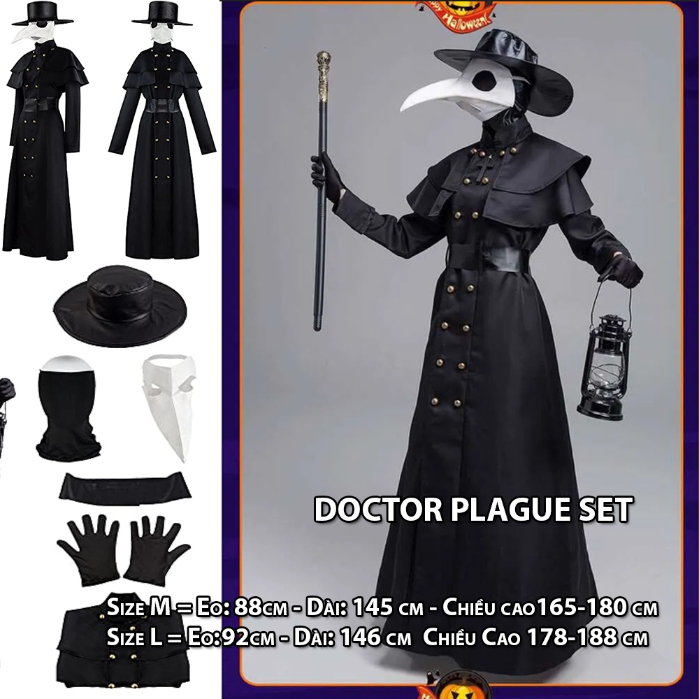 DOCTOR PLAGUE DOCTOR PLAGUE COSTUME - เสื้อแจ็คเก็ตสไตล์คอสเพลย์แบบโกธิค