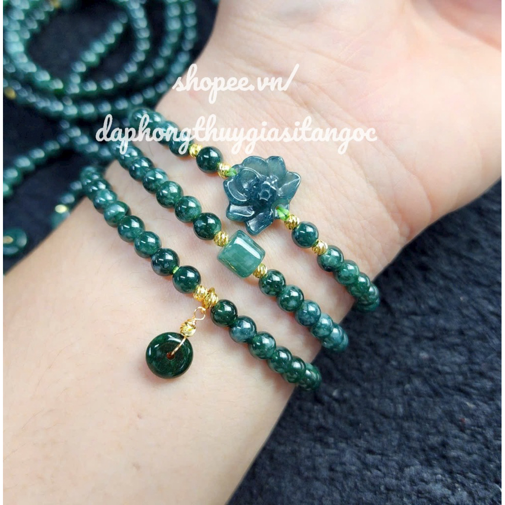 ลํางอค แจดไนท์ A Mix Lotus Necklace ขนาด 5.5mm Svip