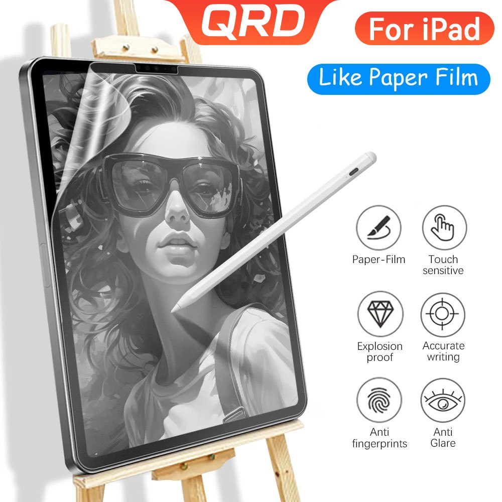 QRD กระดาษรู้สึกป้องกันหน้าจอสําหรับiPad A16 11th / 10th Gen Air 11 M2 M3 5/6th 9.7 Air 4/5 10.9 7/8