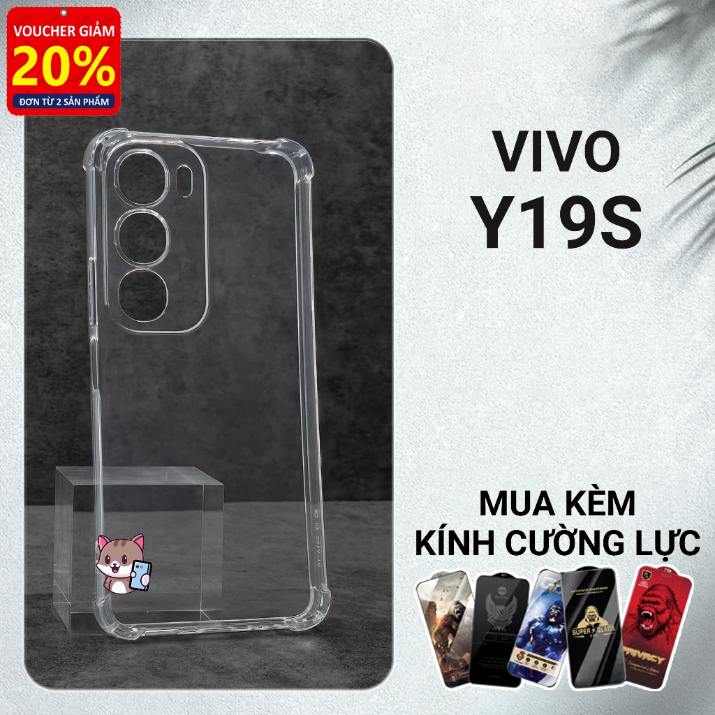 เคสกันกระแทก Vivo Y19s Cowcase ขอบเหลี่ยม | เคสโทรศัพท์ Vivo ปกป้องสีส้ม VV45