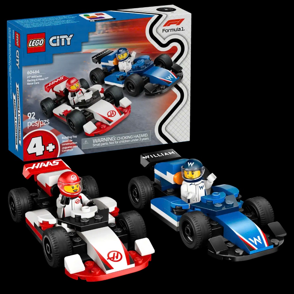 Lego 60464 ประกอบของเล่น F1 Williams Racing & Haas F1 รถแข่ง