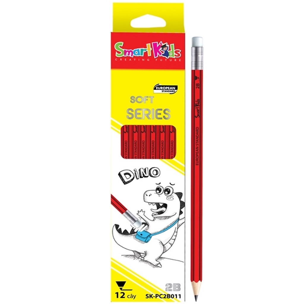 กล่องดินสอ 2B Dino กล่องพร้อมยางลบ SK-PC2B011