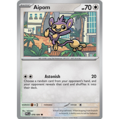 [การ์ดโปเกมอน TCG] 078/094 Aipom