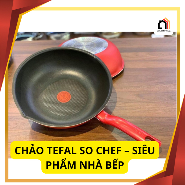 Tefal So Chef กระทะก้นลึก 24cm/ 28cm พร้อมปากเท สีแดงหรูหราสุดๆ -