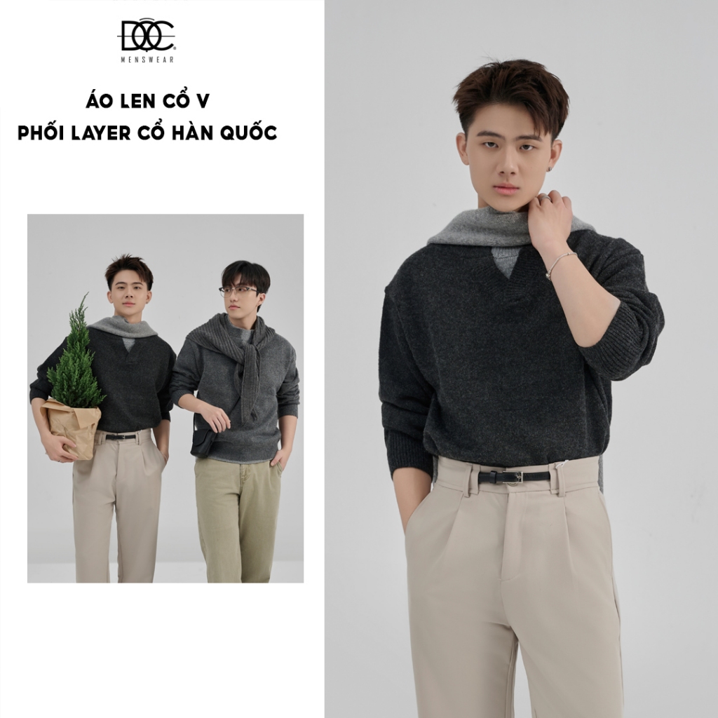 MENSWEAR UNIQUE LAYER V-NECK Mens SWEATSHIRT - AL460