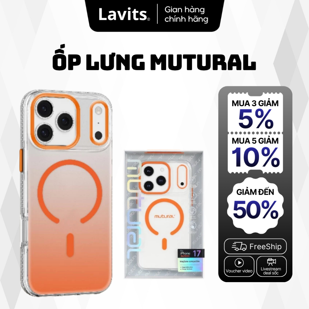 เคส iPhone 17 Series รวมรองรับการชาร์จไร้สายกันกระแทก เหมาะสําหรับโทรศัพท์ - LAVIRTS x ORIO