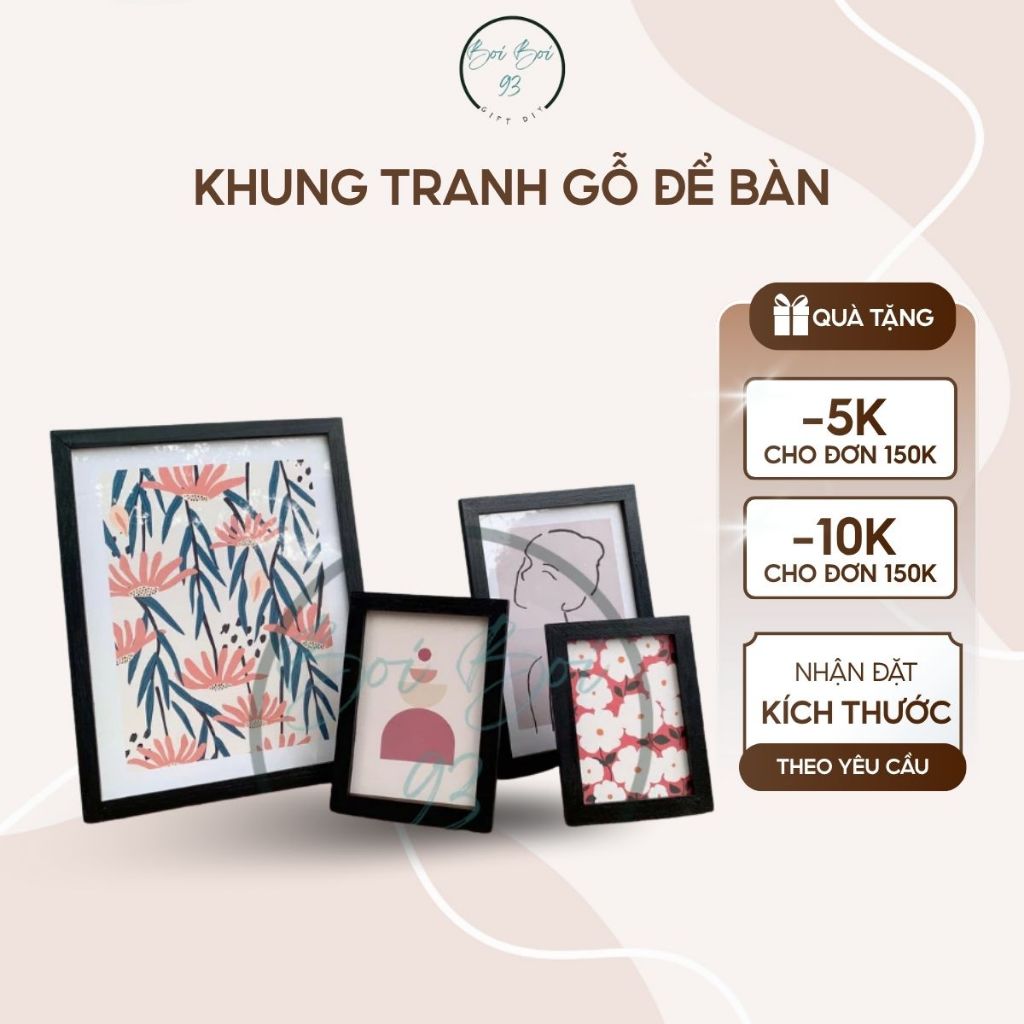 A4 (21x30) FRAME, PINE WOOD TABLE หรือติดผนังทุกขนาด MADE ON REQUEST