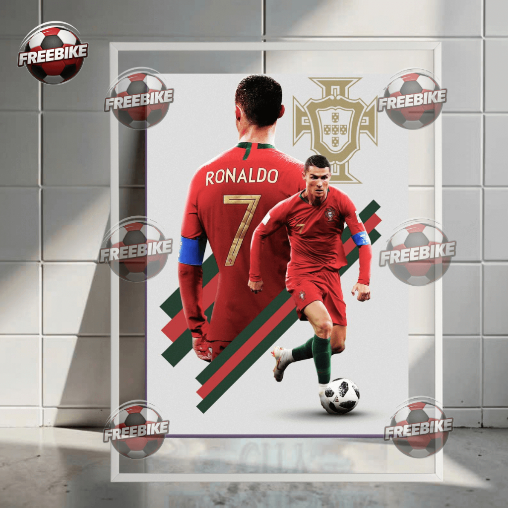 โปสเตอร์ RONALDO พร้อมกรอบแก้วคริสตัลคุณภาพสูง