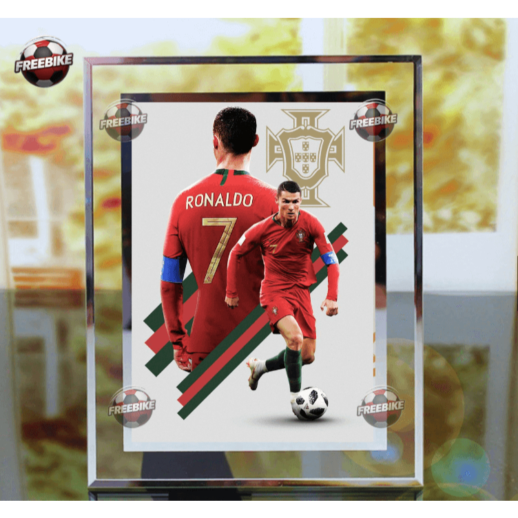 กรอบโปสเตอร์ RONALDO พร้อมกระจกคริสตัลคุณภาพสูง