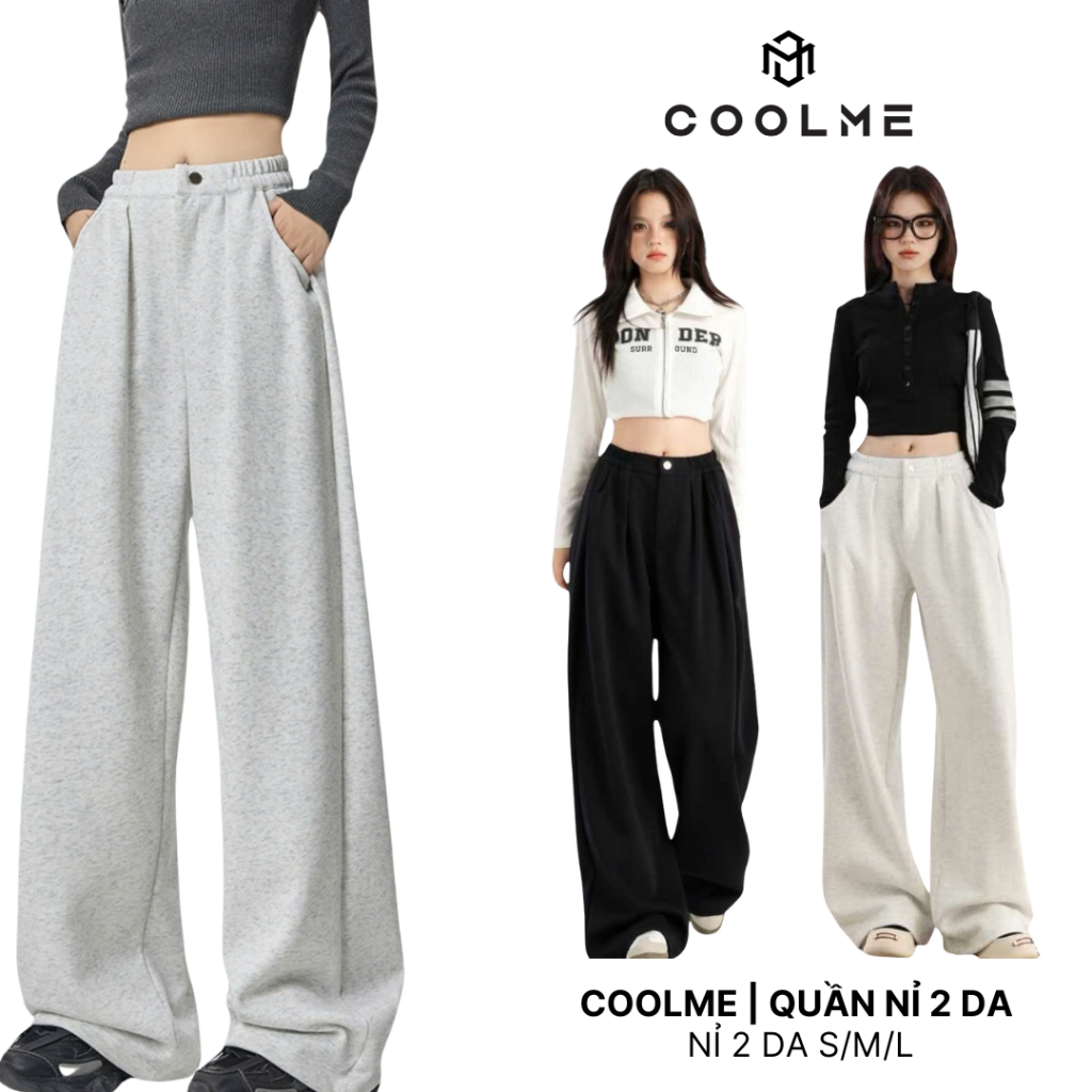 กางเกงขากว้างผู้หญิงและผู้ชาย Coolme กางเกงกีฬาจ็อกเกอร์ unisex 2 ผิวสําหรับสวมใส่ฤดูหนาวที่อบอุ่น -