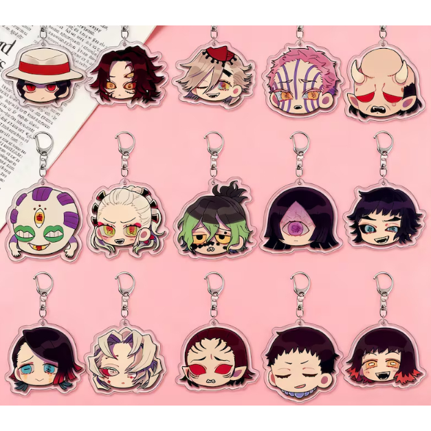 พวงกุญแจอะคริลิค Demon Slayer พวงกุญแจส่วนบุคคล Tanjiro Nezuko Sabito Zenitsu & Inosuke