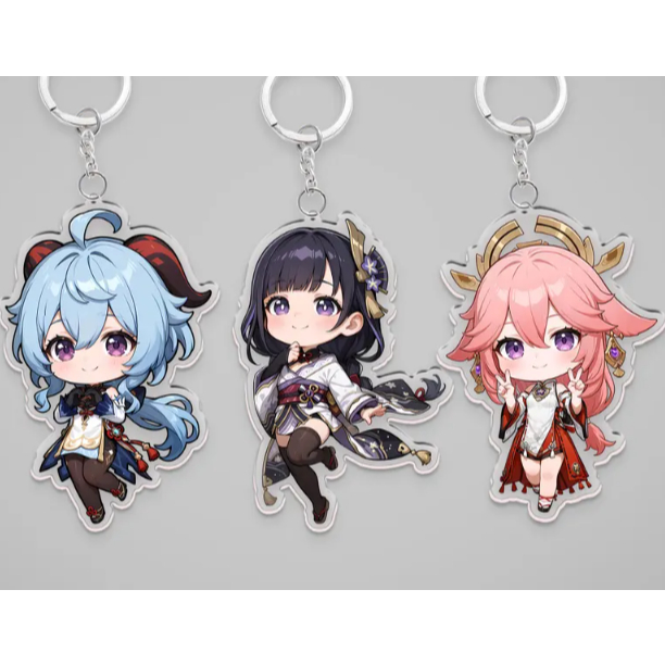 พวงกุญแจอะคริลิค Genshin Impact – Ganyu, Raiden Shogun, Yae Miko