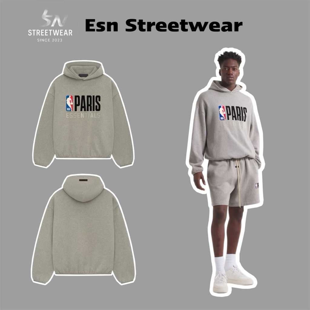 [ของแท้] เสื้อฮู้ด Essentials Fear Of God X NBA Paris เสื้อกันหนาวมีฮู้ดของแท้