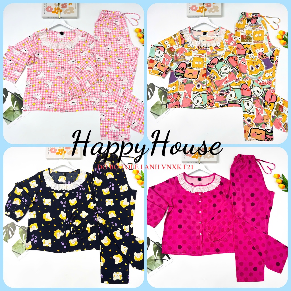 Home Wear Set ชุดกางเกงผ้าลินินพร้อมคอปกลูกไม้ F21 VNXK 45-70kg ผ้าหนัง 1 ชนิดเรียบและเย็นคุณภาพสูง 