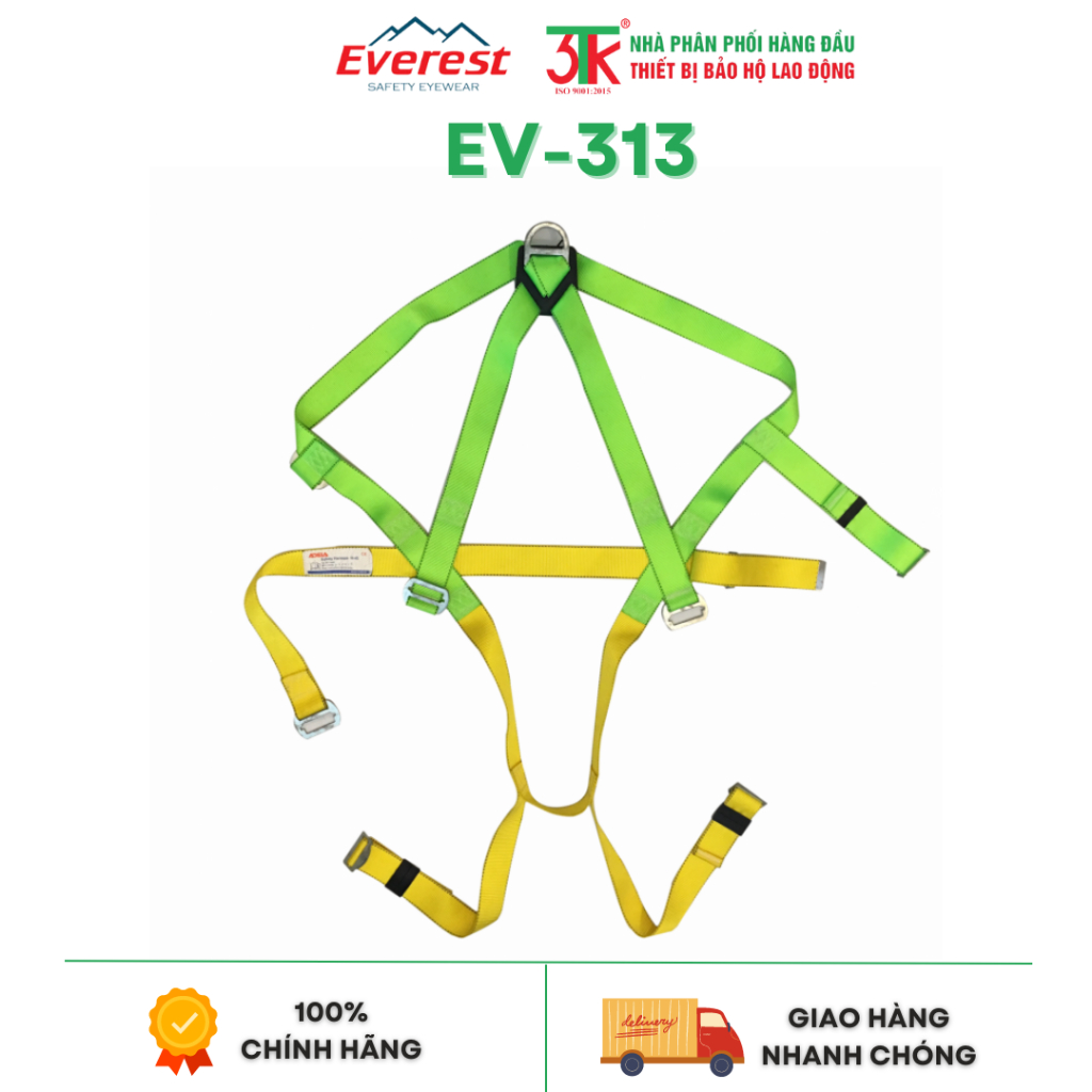 EVEREST EV313 FULL BODY BELT – LOAD 3000 KG, POLYESTER 45MM, CE EN361 STANDARD, WORK AT HEIGHT