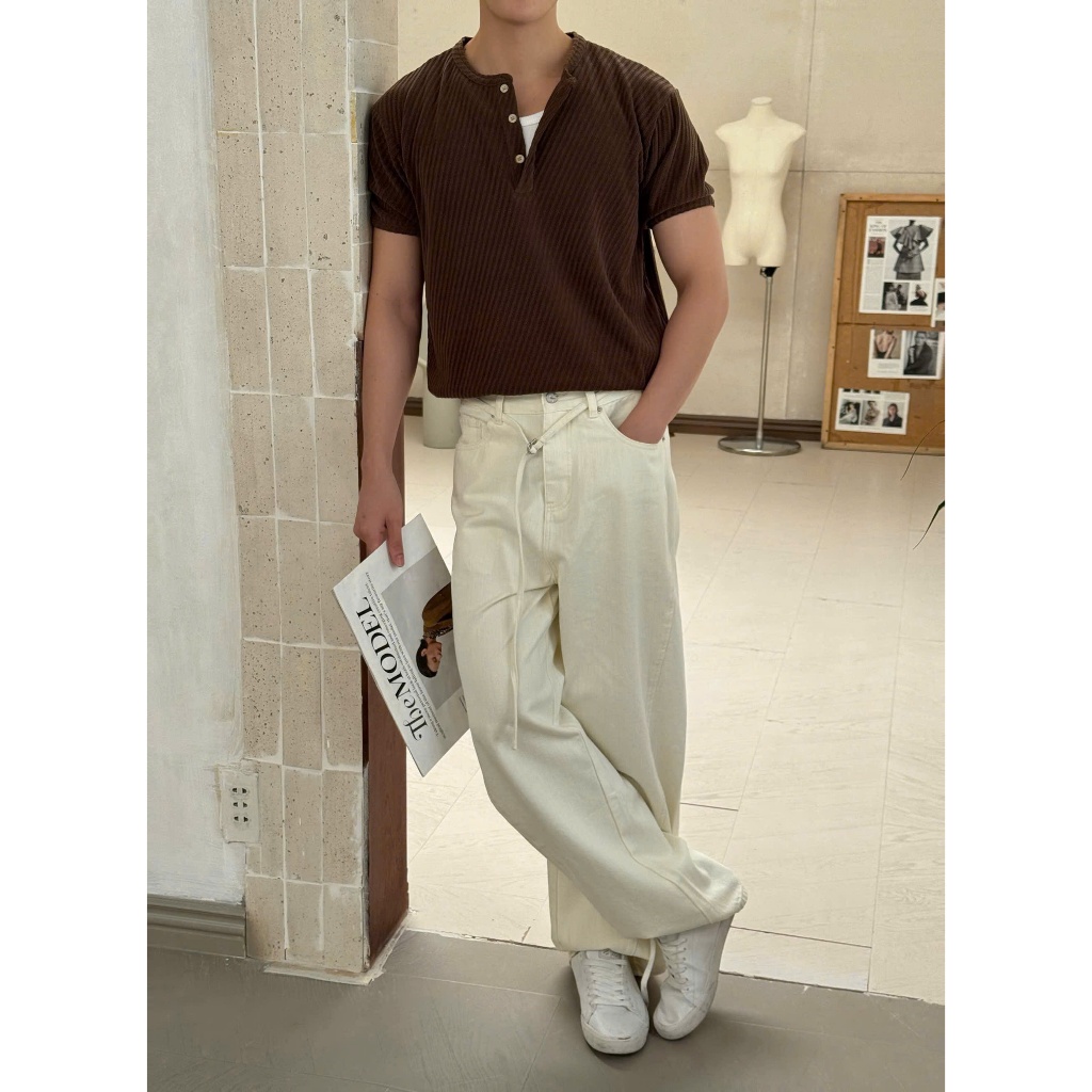 เสื้อยืดคอกลมผ้าร่อง [Toki Polo]